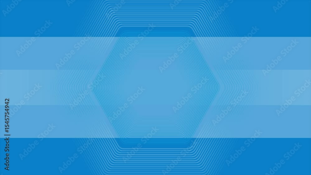 Aufkleber Linear hexagonal shape on the blue striped minimal background. Seamless looping geometric abstract motion design. Video animation Ultra HD 4K 3840x2160