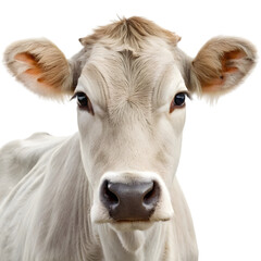 cow face shot isolated on a transparent background