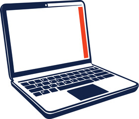 Modern laptop computer icon illustration design element