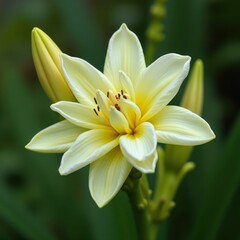 Obraz premium Close-up of a pale yellow flower.