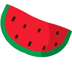Cute watermelon slice clipart summer fruit illustration