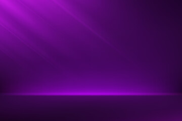 Empty stage glowing Purple color light on black background space for selling products on the website. Empty room with spotlight effect. Vector illustration