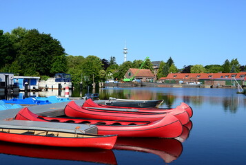 Port in the Town Aurich, Lower Saxony