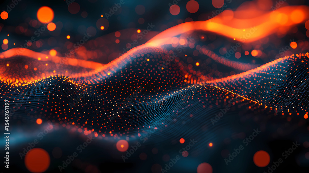Wall mural modern digital abstract 3d background. can be used in the description of network abilities, technolo