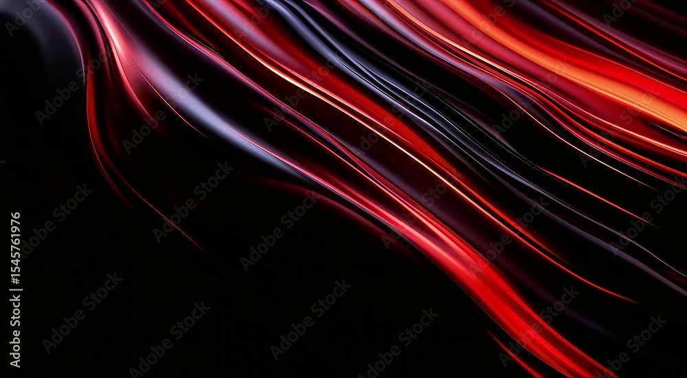 Poster dynamic red and black abstract video with flowing light streaks