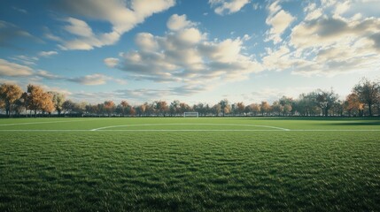 Open field under cloudy sky