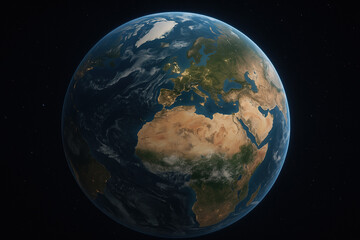 Fototapeta premium Full-frame image of Earth’s surface with realistic topography textures, from space altitude