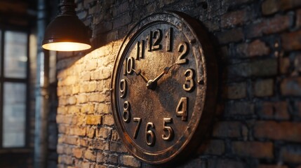 Fototapeta premium Ornate vintage style clock on wall