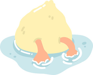 Cute little duck kawaii illustration