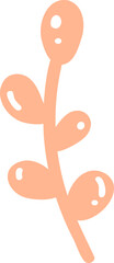 Pastel Peach Leaf Branch Illustration