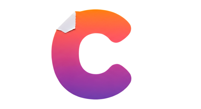 Letter C Cutouts: Photoreal Ripped Magazine & Newspaper | High Definition | PNG image with transparent background