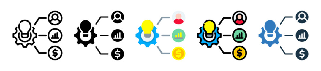 Project Management icon multiple style 