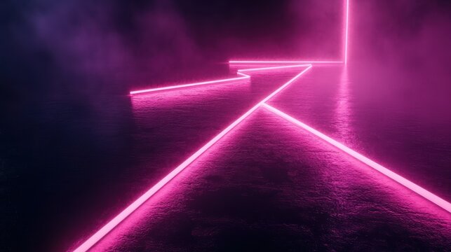 Pink neon lines abstract design