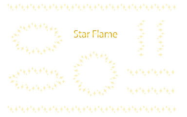 星のモチーフのラインとフレームセット。