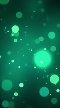 High quality cinematic bokeh light particles seamless loop in soft green vector background

