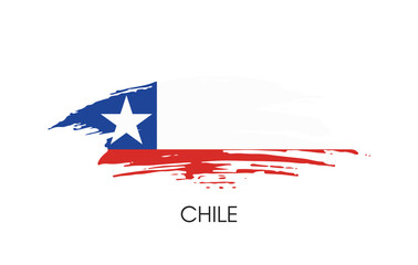 Chile Brush flag banner background Vector illustration design independence day Vector banner Posters illustration on white background