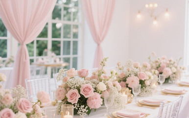 wedding table setting with flowers