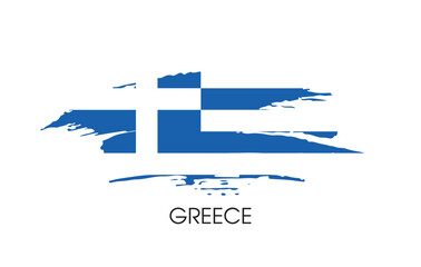 Greece Brush flag banner background Vector illustration design independence day Vector banner Posters illustration on white background