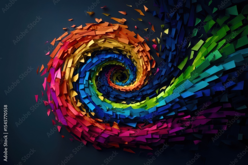 Poster a colorful spiral with many different colors
