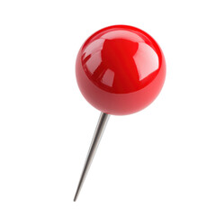 Red pushpin on black background office supply stationery map marker location pin pointer isolated on a transparent background