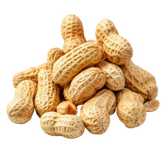 Pile of peanuts in shells on black background healthy snack food isolated on a transparent background