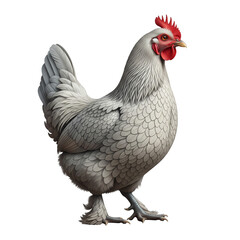 Fototapeta premium Silver Laced Wyandotte Chicken isolated on transparent background. Chinese food