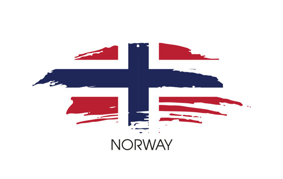 Norway Brush flag banner background Vector illustration design independence day Vector banner Posters illustration on white background