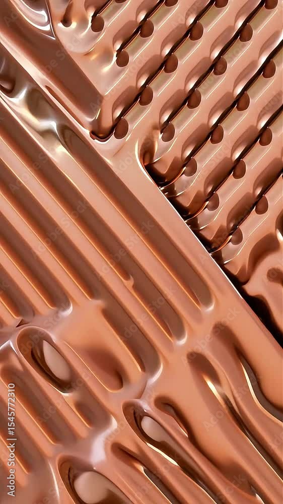 Poster abstract copper surface with reflective light and detailed texture in motion