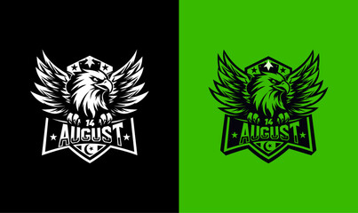 14 August Independence Day Pakistan Eagle Logo Design