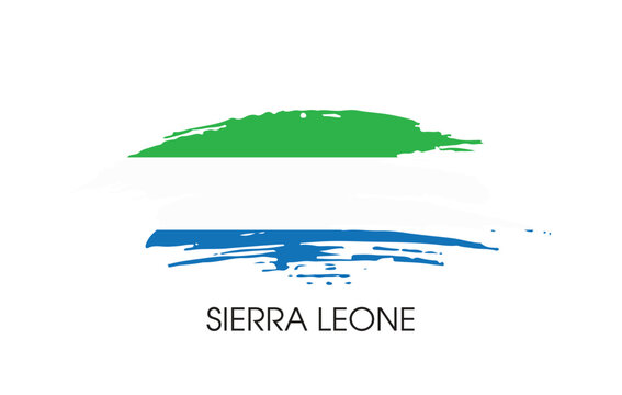 Sierra Leone Brush flag banner background Vector illustration design independence day Vector banner Posters illustration on white background - Powered by Adobe