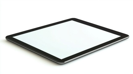 Black Tablet Computer on White Background
