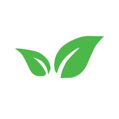 Natural set of abstract isolated green leaves icons, eco signs and label, plant branches, twigs tea and natural sprigs silhouettes on white background