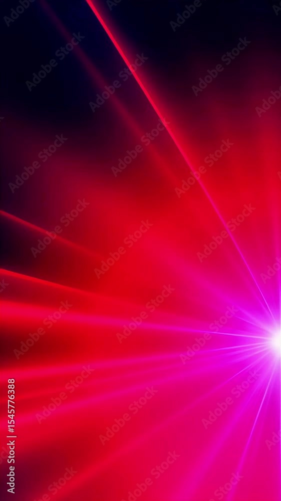 Poster Abstract Red and Pink Light Bursting from the Right Side of Frame
