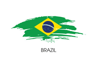 Brazil Brush flag banner background Vector illustration design independence day Vector banner Posters illustration on white background