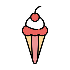 ice cream kit topping maraschino cherry vector art.