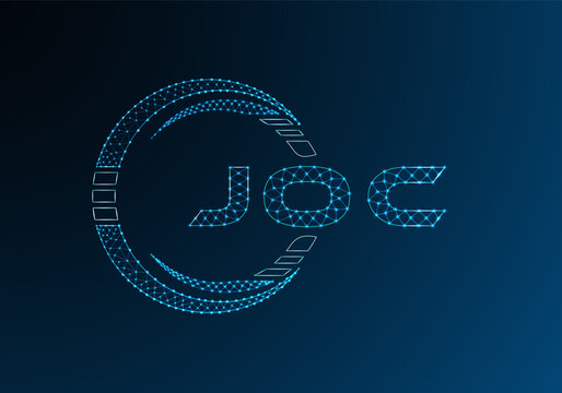 JOC low poly letter logo vector design. JOC lower poly logo design. Low poly logo.