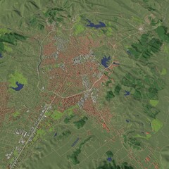 3D illustration of city and urban in Tirana Albania