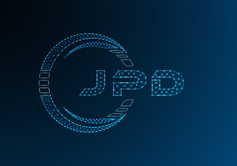 JPD low poly letter logo vector design. JPD lower poly logo design. Low poly logo.