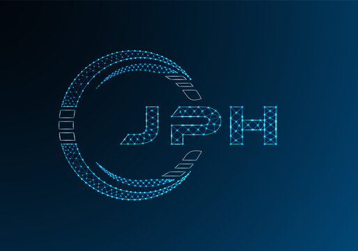 JPH low poly letter logo vector design. JPH lower poly logo design. Low poly logo.