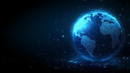 Fototapeta premium Global Network Digital Earth Connection Visualization
