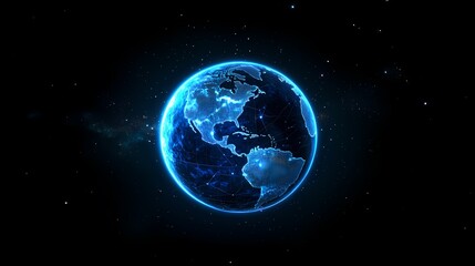 Obraz premium Digital Globe Global Network Visualization