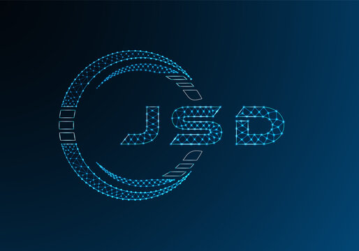 JSD low poly letter logo vector design. JSD lower poly logo design. Low poly logo.