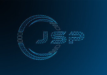 JSP low poly letter logo vector design. JSP lower poly logo design. Low poly logo.