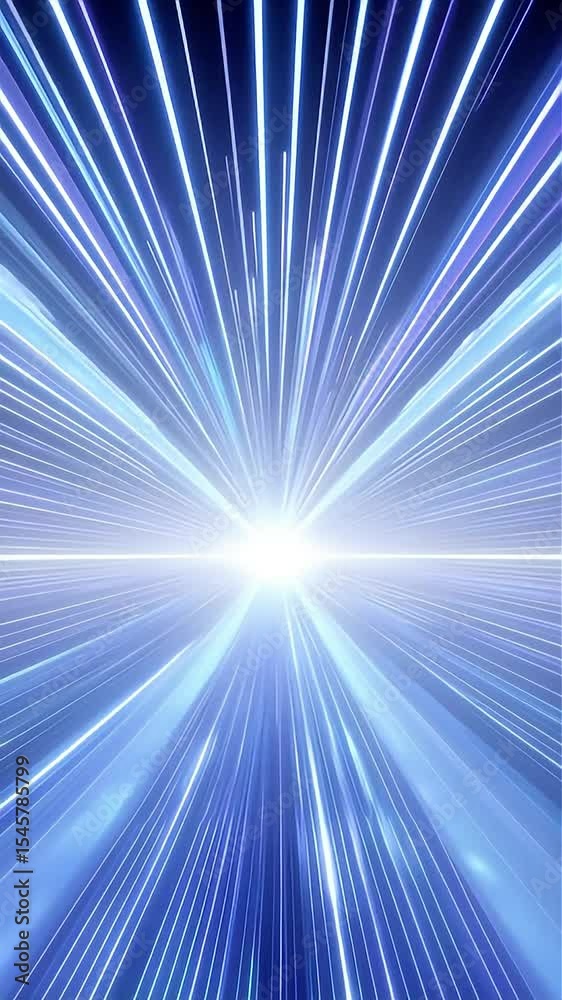 Poster Dynamic Abstract Video of Light Streaks Converging Towards Bright Center Point