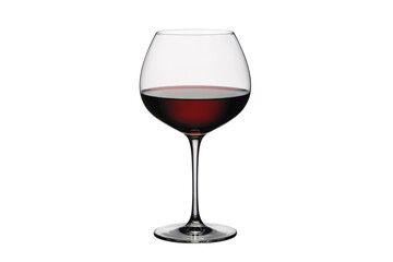 Elegant Red Wine Glass Filled with Rich Burgundy Wine Perfect for Wine Tasting Menus or Restaurant Advertising, transparent background