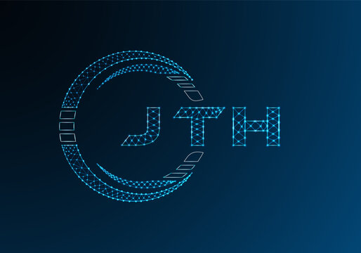 JTH low poly letter logo vector design. JTH lower poly logo design. Low poly logo.