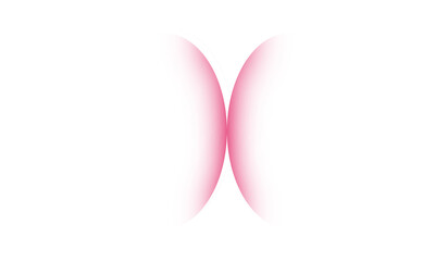 red glowing mirrored oval light abstract on white background. Modern minimalist energy effect ideal for design, branding, and digital artwork visuals with vibrant symmetry.