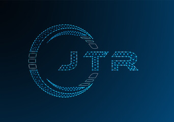 JTR low poly letter logo vector design. JTR lower poly logo design. Low poly logo.