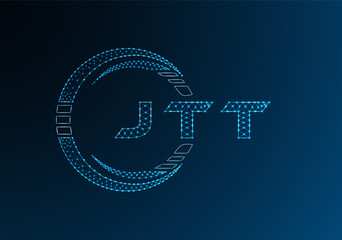 JTT low poly letter logo vector design. JTT lower poly logo design. Low poly logo.