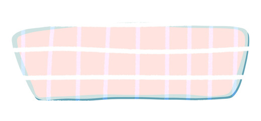 a light pink rectangular shape with rounded corners, featuring a subtle grid pattern in white.